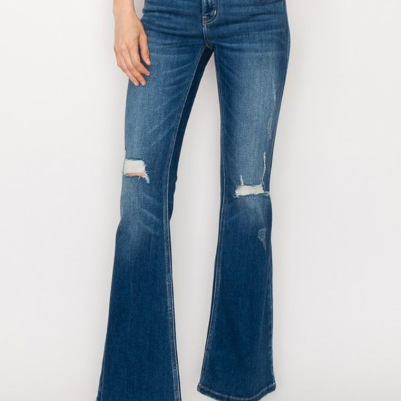 Low Rise stretch Vintage Flare Jeans - Picture 8 of 10
